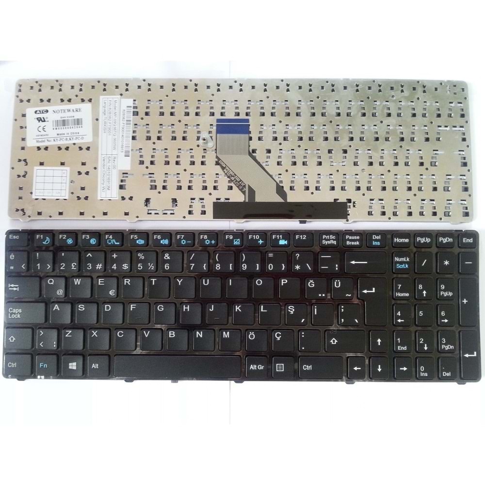 HYLCSP102KLV - Casper MT50 MT55 CKU CKV CHY CHD CKY CHU Laptop Klavye TR Siyah
