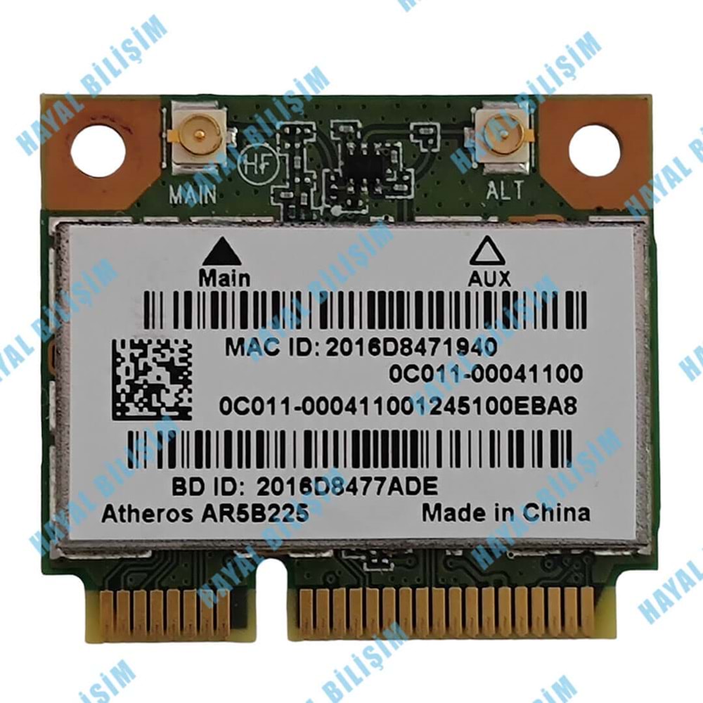 2.EL - Orjinal Atheros AR5B225 WB225 Bluetooth BT 4.0 150M Notebook Wifi Kart