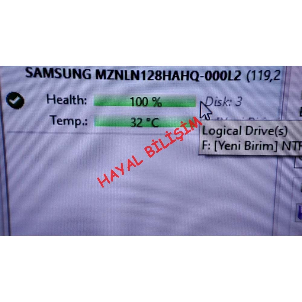 2.EL - Orjinal Samsung MZ-NLN128C PM871b 128GB M.2 2280 SATA 6Gb/s Notebook SSD Hard Disk