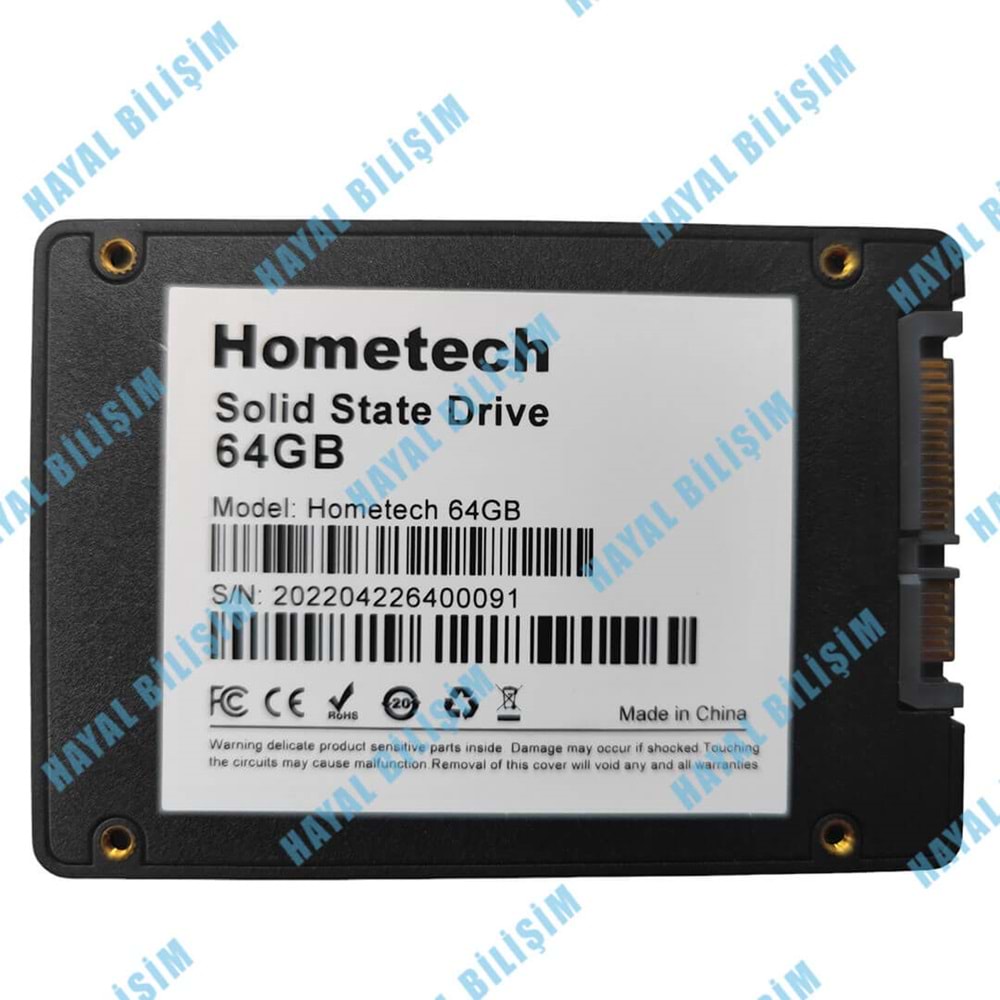 2.EL - Orjinal Hometech 64 Gb Solid State Drive SSD Hard Disk