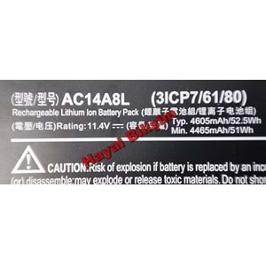 2.EL - Orjinal Acer Aspire VN7-571G VN7-791G Notebook Bataryası - AC14A8L