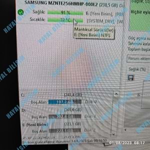 2.EL - Orjinal Samsung PM851 MZMTE256HMHP 256 GB M.2 2280 SSD