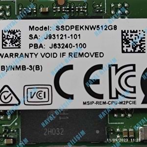 2.EL - Orjinal İntel 660p 512 GB SSDPEKNW512G8 1500MB-1000MB/s M2 Nvme Ssd Hard Drive