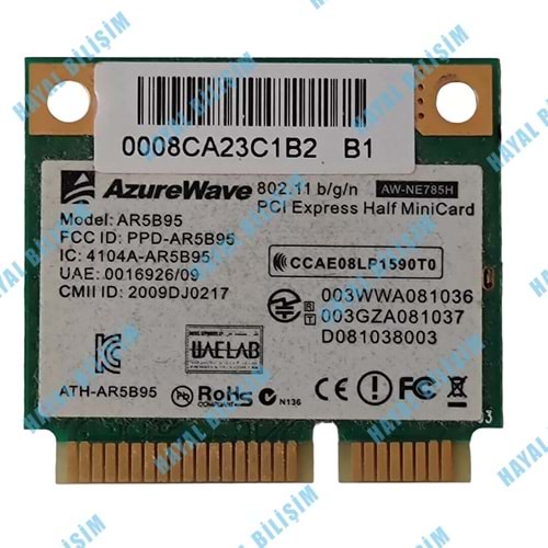 2.EL - Orjinal Atheros AR5B95 150Mbps PCI-E 802.11a/b/g/n Notebook Wifi Wireless Ağ Kartı
