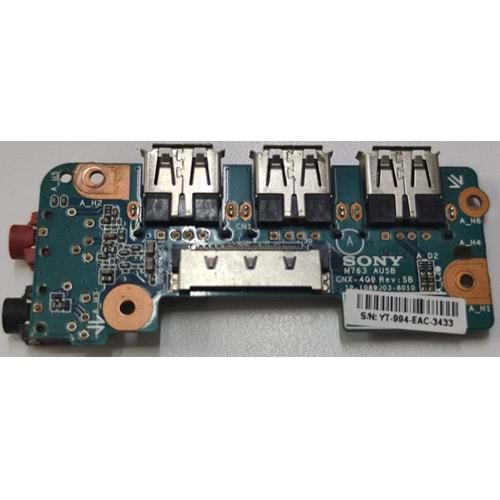 2.EL - Orjinal Sony Vaio VGNFW VGN-FW PCG-3F4L PCG-3J1M Notebook Usb & Ses Kartı Audio Kart - CNX-409 Rev:SB M763 1--1089J03-8010