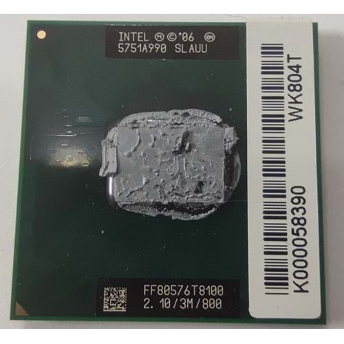 2.EL - Orjinal Intel Core 2 Duo T8100 2.1Ghz Notebook İşlemci - SLAUU