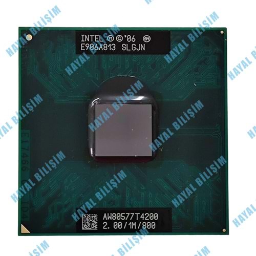 2.EL - Orjinal Intel Pentium Processor T4200 1M Cache 2.00 GHz 800 MHz FSB 478 Pin Notebook İşlemci - SLGJN