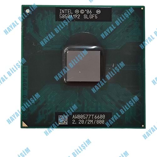 2.EL - Orjinal İntel Core 2 Duo T6600 2.20Ghz 800 Mhz Notebook İşlemci - SLGF5
