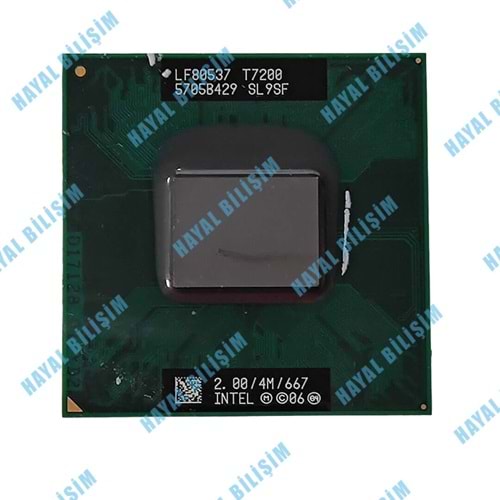 2.EL - Oarjinal Intel Core2 Duo Processor T7200 4M Cache 2.00 GHz 667Mhz 4 MB 478 Pin Notebook İşlemci - SL9SF