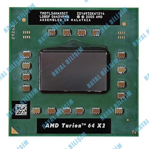 2.EL - Orjinal AMD Turion 64 X2 Dual-Core 1.8 Ghz 800 MHz Notebook İşlemci - TMDTL56HAX5CT