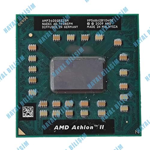2.EL - Orjinal AMD Athlon II P340 2.2 GHz Dual-Core 1M Soket S1 Notebook İşlemci - AMP340SGR22GM