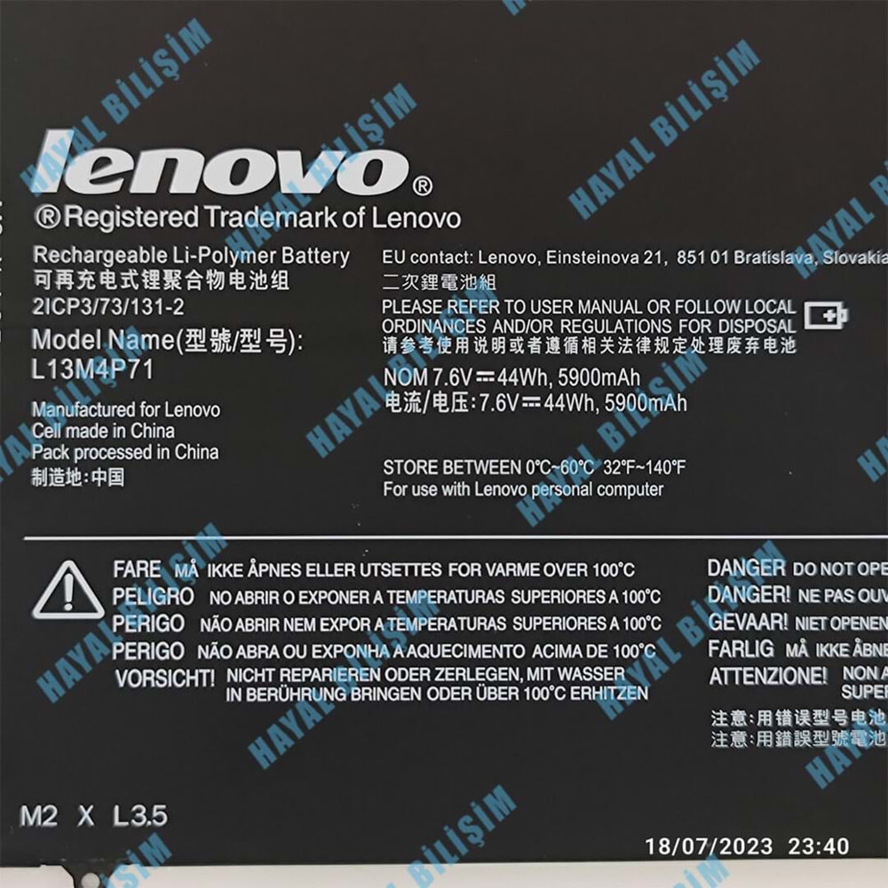 2.EL - Orjinal Lenovo Yoga 3 Pro 1370 Notebook Batarya - L13M4P71