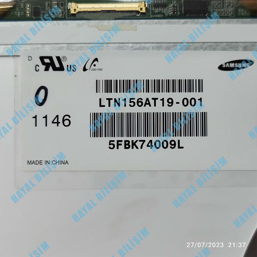 2.EL - Orjinal Samsung Özel LTN156AT19 LTN156AT19-001 Notebook Lcd Panel Ekran