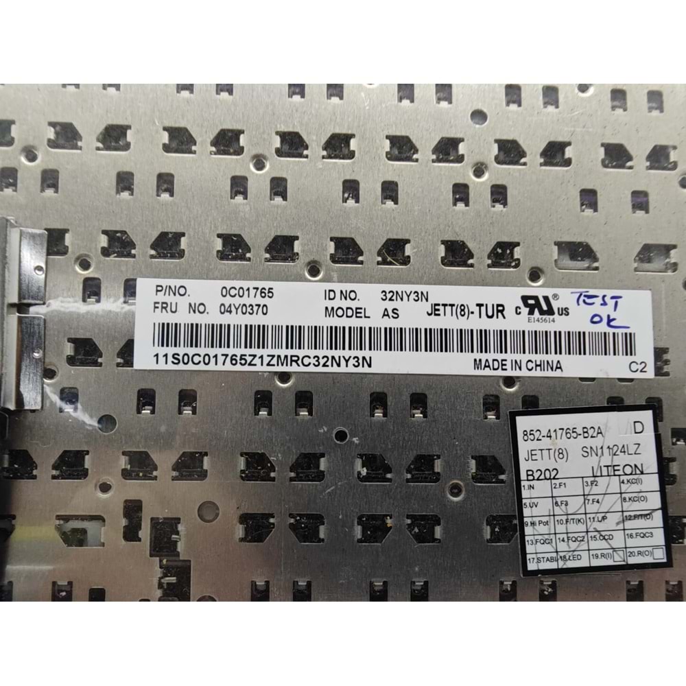 2.EL - Orjinal Lenovo Thinkpad E125 E130 E135 X121E E220S X130E X131E X140E Notebook Türkçe Klavye