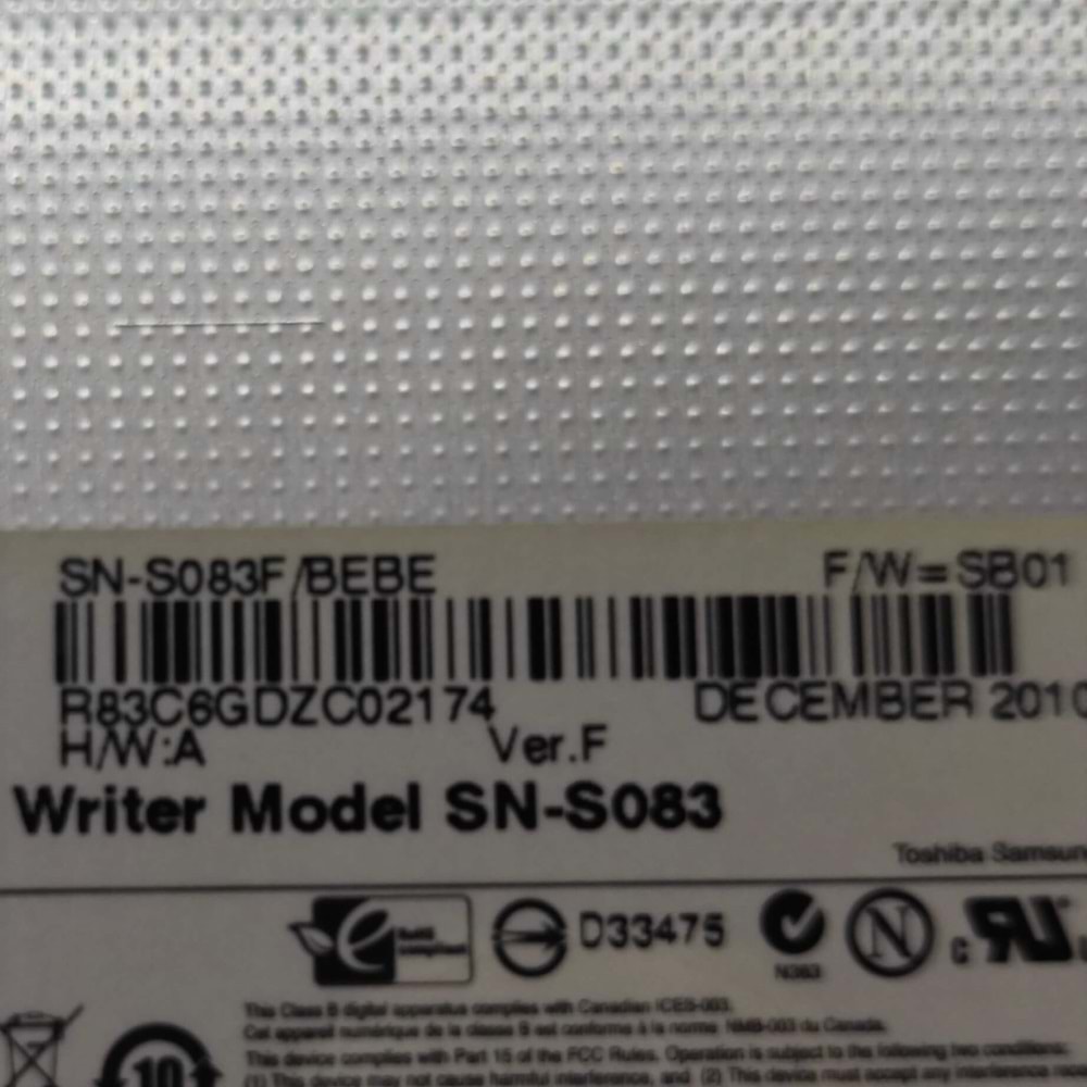 2.EL - Orjinal Casper Nirvana TWH Notebook Optik Ouyucu Dvd RW