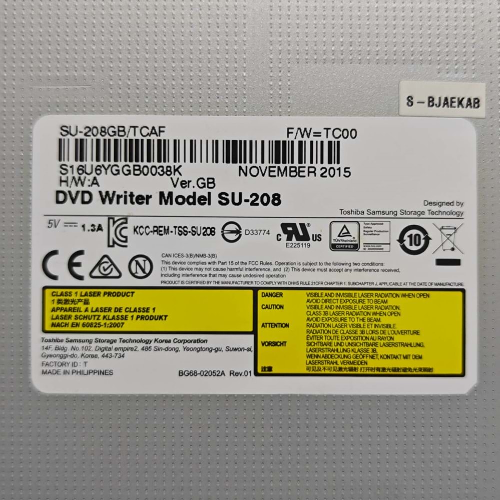 2.EL - Orjinal Grundig GNB 1550 A1 B2 GNB1550 A1 B2 Notebook Optik Sürücü Dvd RW