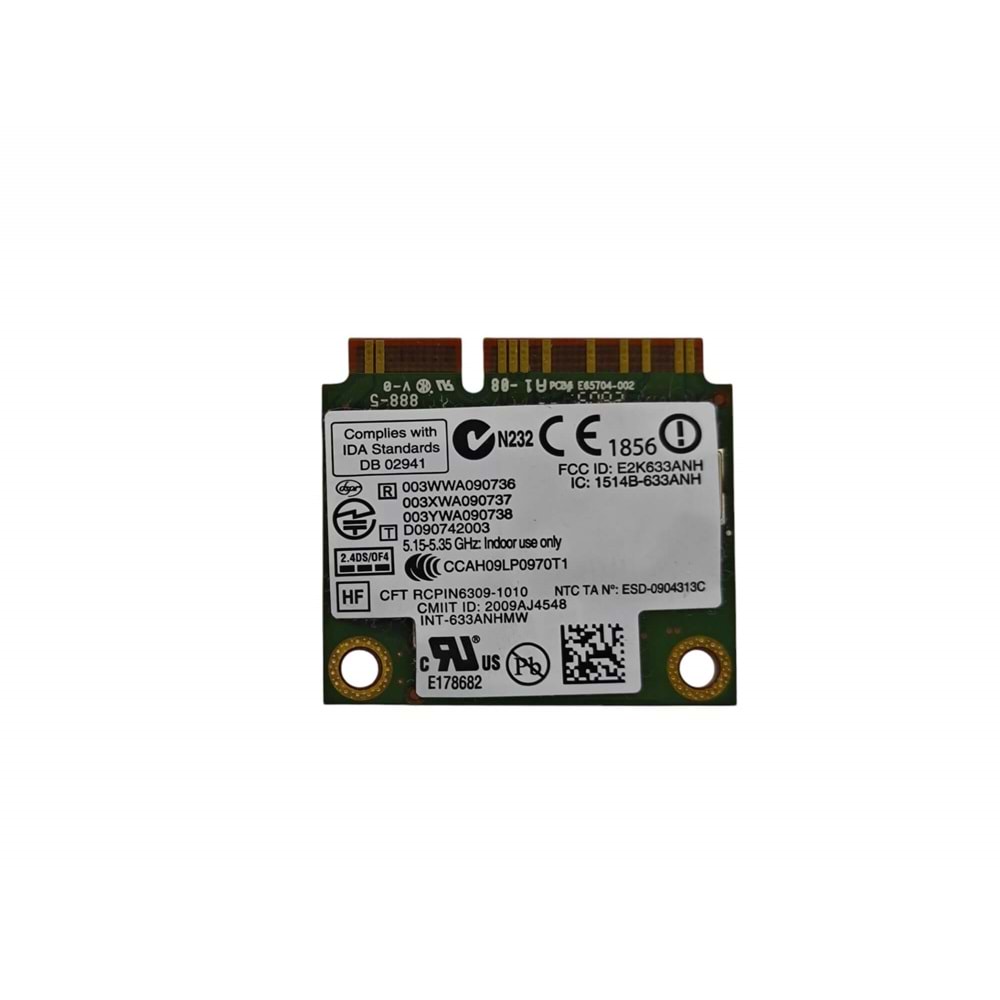2.EL - Orjinal İntel 6300AGN 633ANHMW N 6300 2.4G 5.0Ghz Notebook Kablosuz Wifi Kartı