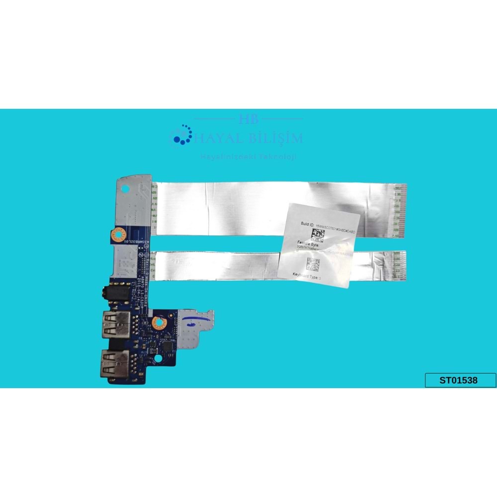 2.EL - Orjinal Hp Envy 17-R100NT 17-N100NT Notebook Usb Audio (Ses) Jack Port Board Kart