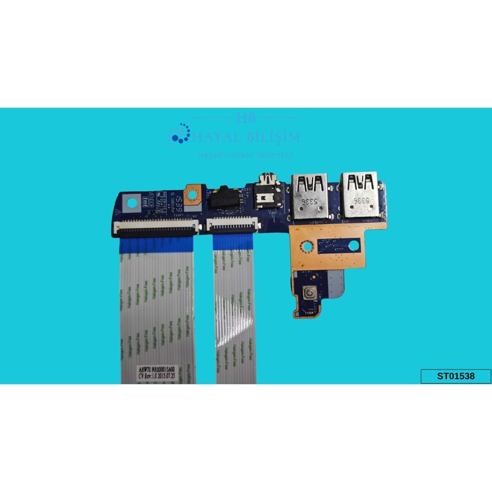 2.EL - Orjinal Hp Envy 17-R100NT 17-N100NT Notebook Usb Audio (Ses) Jack Port Board Kart