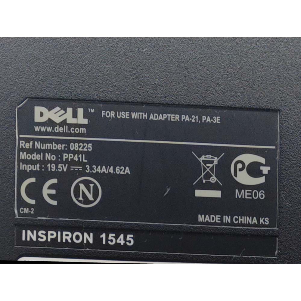 2.EL - Orjinal Dell İnspiron 1545 1546 PP41L Notebook Alt Kasa