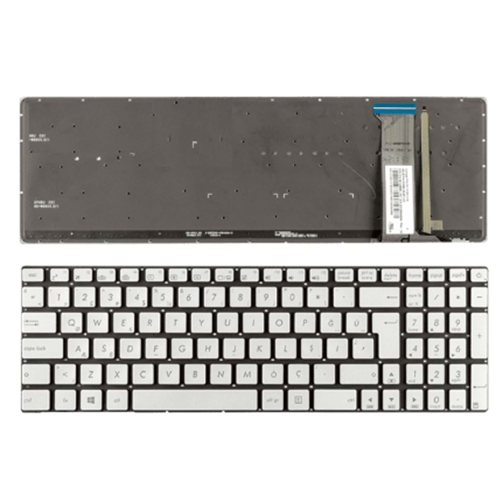 HYLAS120KLV - ASUS GÜMÜŞ IŞIKLI N551 G551 G551JK G551JM n552 LAPTOP KLAVYE TR