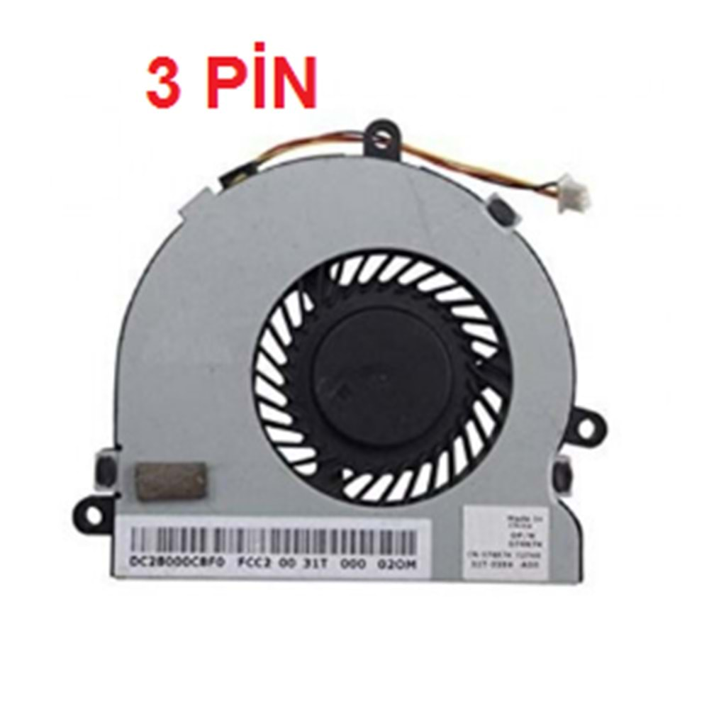 + HYL- HP 15-G 15-R 15-H 15-R000 3 PİN 15G 15R 15H HP 250 G3 HP 255 G3 HP 256 G3 Dfs470805cl0t Ffg7 753894-001 Dc28000e3f0 3 pin cpu Fan 7