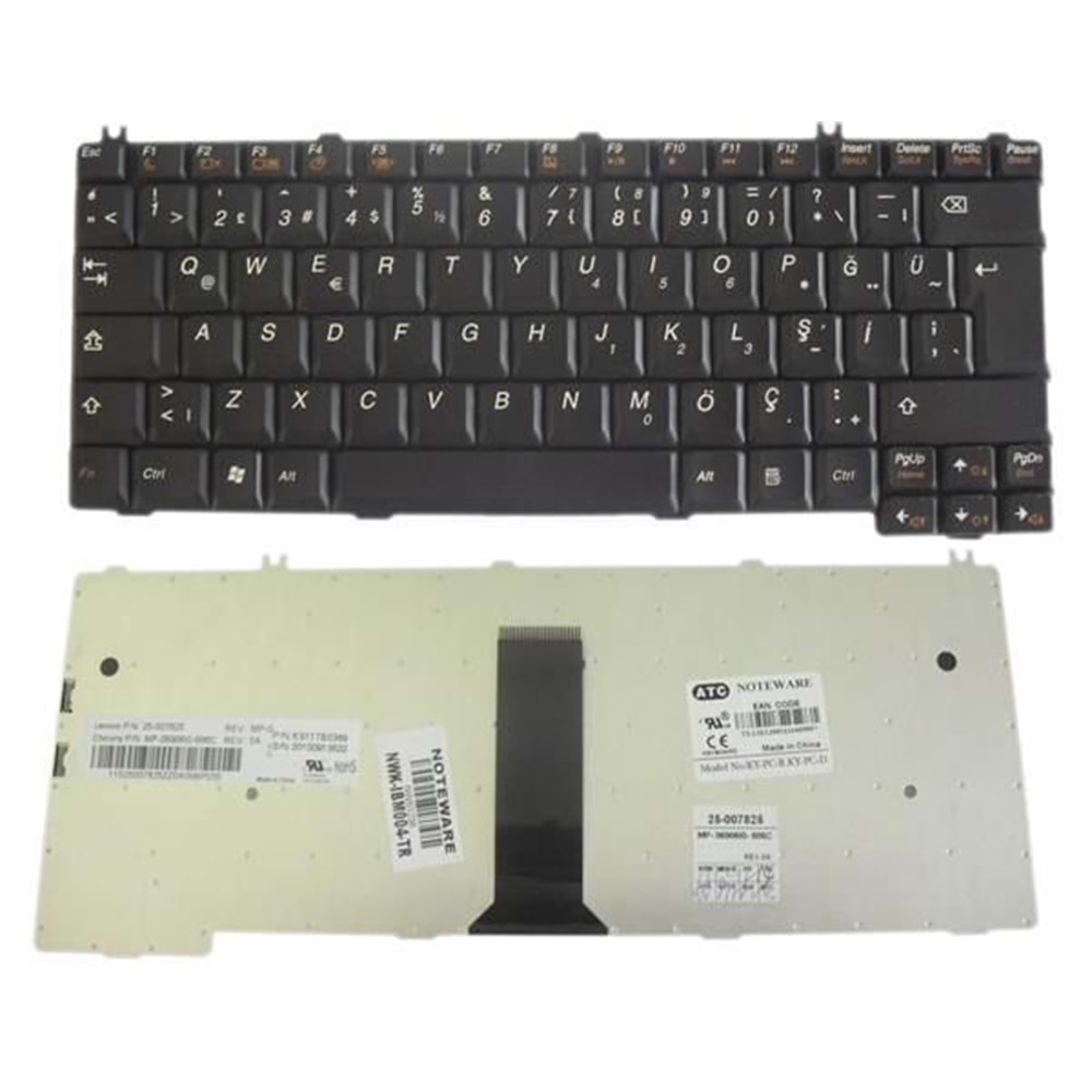 HYLLNV112KLV - Lenovo 3000 N100 y560 N200 N500 G530 Türkçe Notebook Klavye