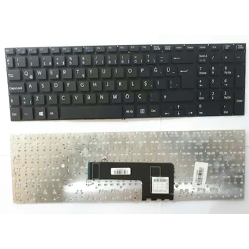 HYLSO106KLV -Sony Vaio Çerçevesiz Siyah Svf15 Svf-15 svf152 svf153 Fit 15A Serisi Klavye TuşTakımı Q-Türkçe