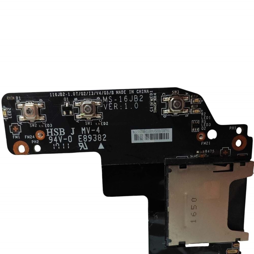 2.EL - Orjnal Msı GE72 GE62 GE72VR GP62 GL62 GE62VR MS-16JB2 Notebook Açma Kapama Power Tetik Usb Kart