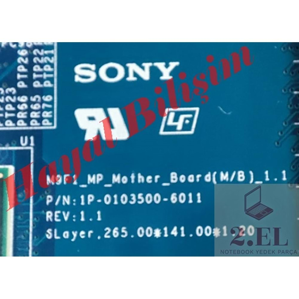 2.EL - Orjinal Sony Vaio VPCM13M1E PCG-21313M Notebook Çalışan Anakart - 1P-0103500-6011