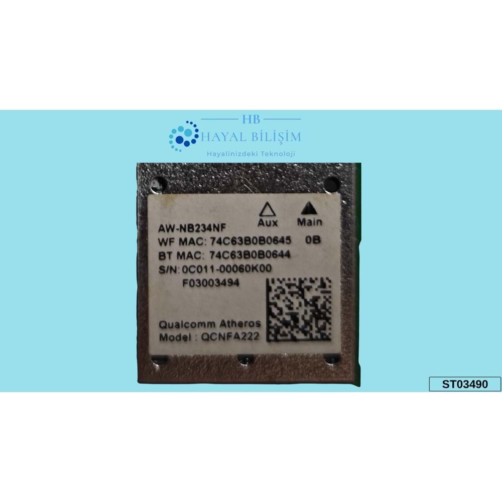2.EL - Orjinal Asus N552 N552V N552V Notebook Wifi Ağ Kartı