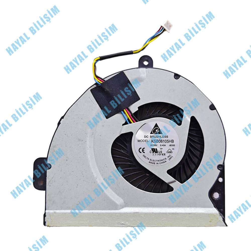 + Orjinal Çıkma 2. El- Asus Versiyon 1 A43 A53 K53 X43 X53E X54 K54 4 Pin Notebook Cpu Fan - KSB06105HB BD93