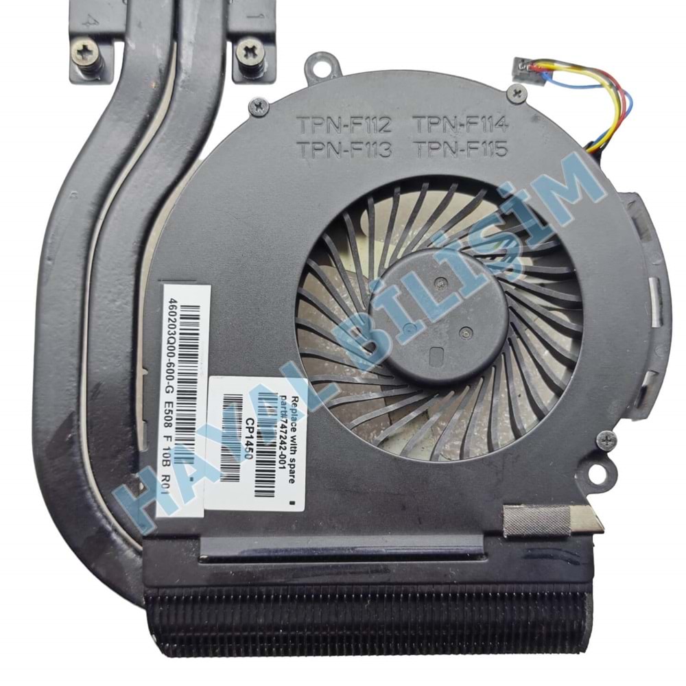 Orjinal Çıkma Hp 15-D 15-A 250 G2 255 G2 4 Pin Notebook Cpu Fan Bakır Soğutucu