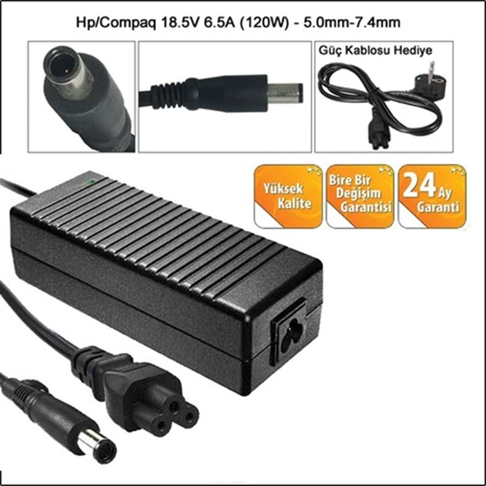 HYLADP028 - Hp 18.5V 6.5A 120W 7.4mm X 5.0mm Notebook Adaptör