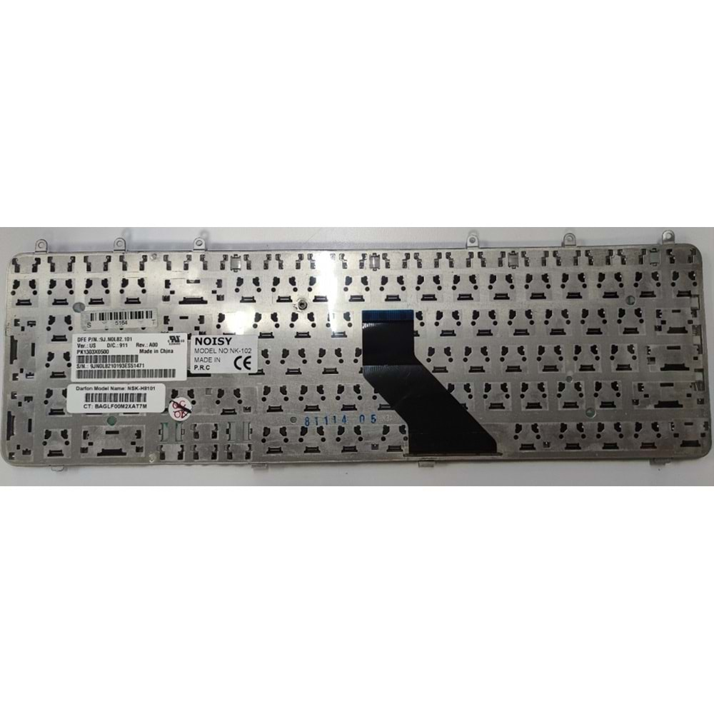 HYLHP143KLV - Hp Pavilion dV7 DV7-1000 DV7-1100 DV7-1200 Serisi Gri İngilizce Notebook Klavye - 9J.N0L82.101 PK1303X0500