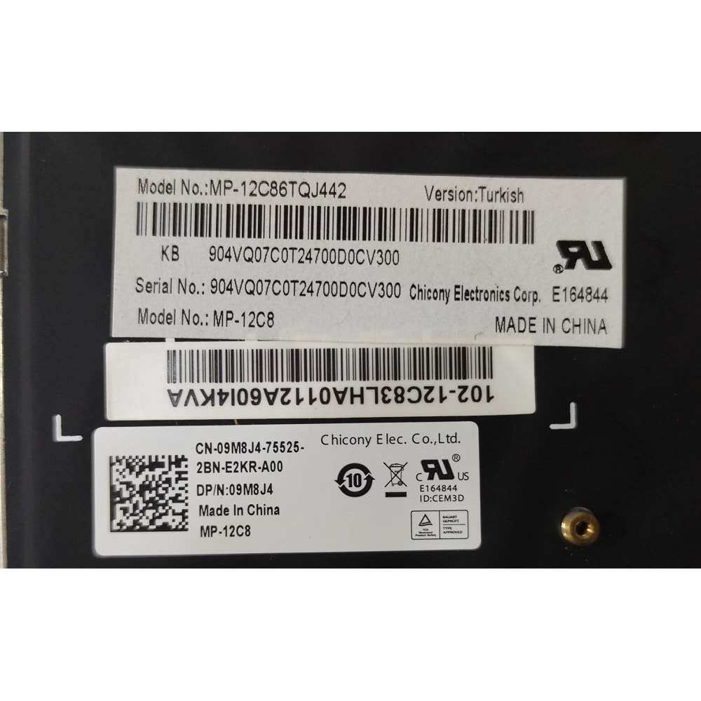 HYLDL118KLV - Dell Inspiron 14 3421 14R 5421 Vostro 2421 Işıklı Türkçe Notebook Klavye - MP-12C86TQJ442 09M8J4