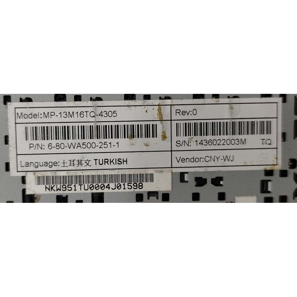 2.EL - Orjinal Grundig GNB 1550 A1 B2 GNB1550 A1 B2 GNB-1550 B1B2 Notebook Klavye