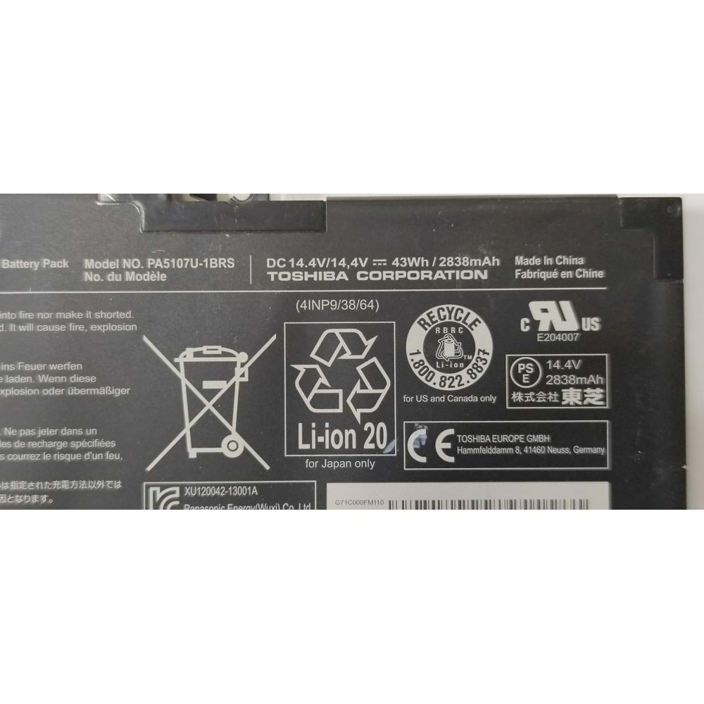 + 2.EL - Orjinal Toshiba Satellite L40 L45 L45D L50 S55 P55 L55 L55T P50 P50-A P55 S55-A 14.4V 2838mAh 43Wh Notebook Batarya - PA5107U-1BRS P000573230