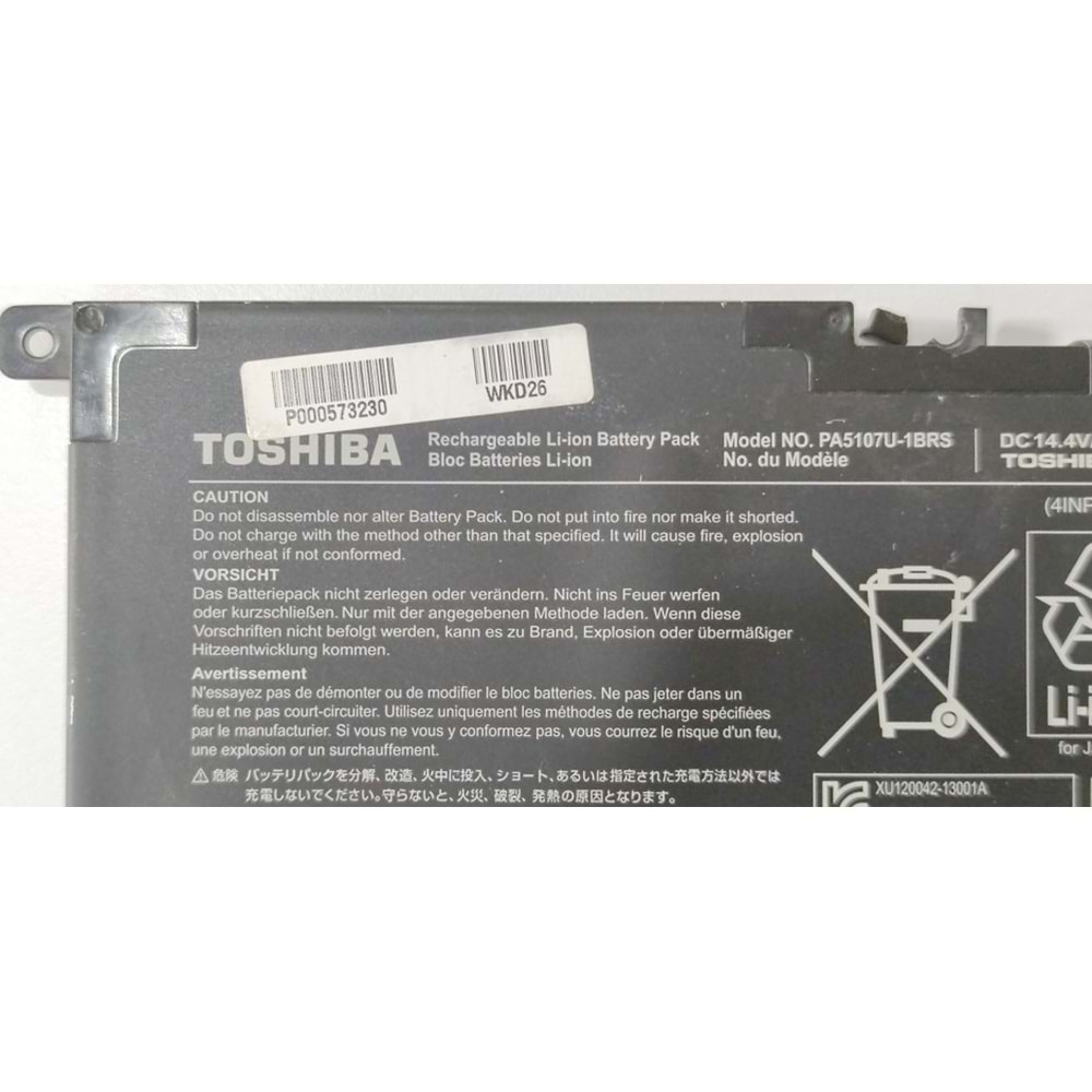 + 2.EL - Orjinal Toshiba Satellite L40 L45 L45D L50 S55 P55 L55 L55T P50 P50-A P55 S55-A 14.4V 2838mAh 43Wh Notebook Batarya - PA5107U-1BRS P000573230