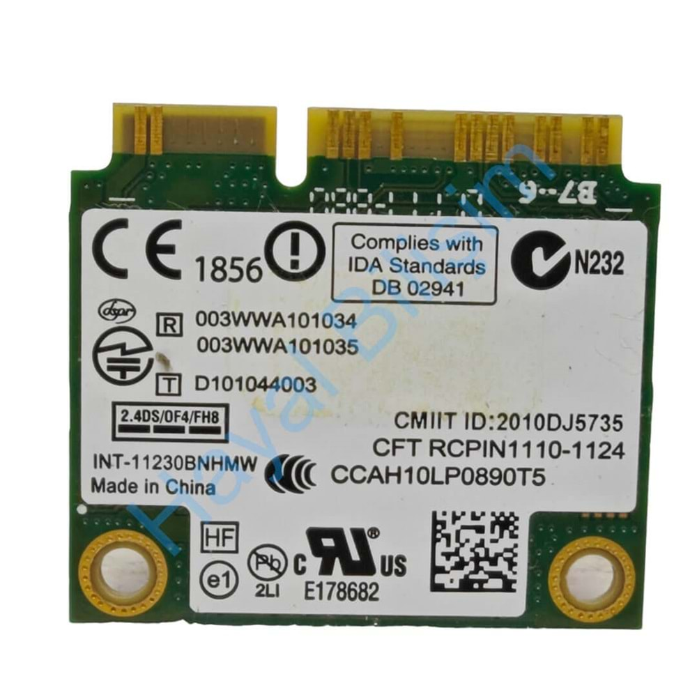 2.EL - Orijinal intel Centrino 11230BNHMW N-1030 Notebook Wifi Bluetooth Ağ Kart