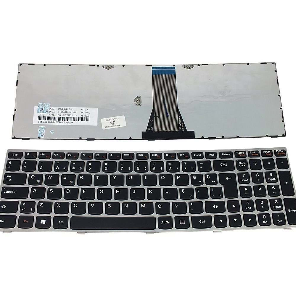 HYLLNV127KLV-Lenovo Gri Çerçeveli (Silver ) G50 G50-30 G50-45 G50-70 500-15ISK B50 B50-30 B50-45 B50-70 B50-70M B50-75 B50-80 B5030 B5050 B5070 B50 Z50-30 Z50-45 Z50-70 Z50-70M Z50-75 Z50-80 Z5030 Z5050 Z5070 TR Notebook Klavye - T6G1 PK130TH2A13