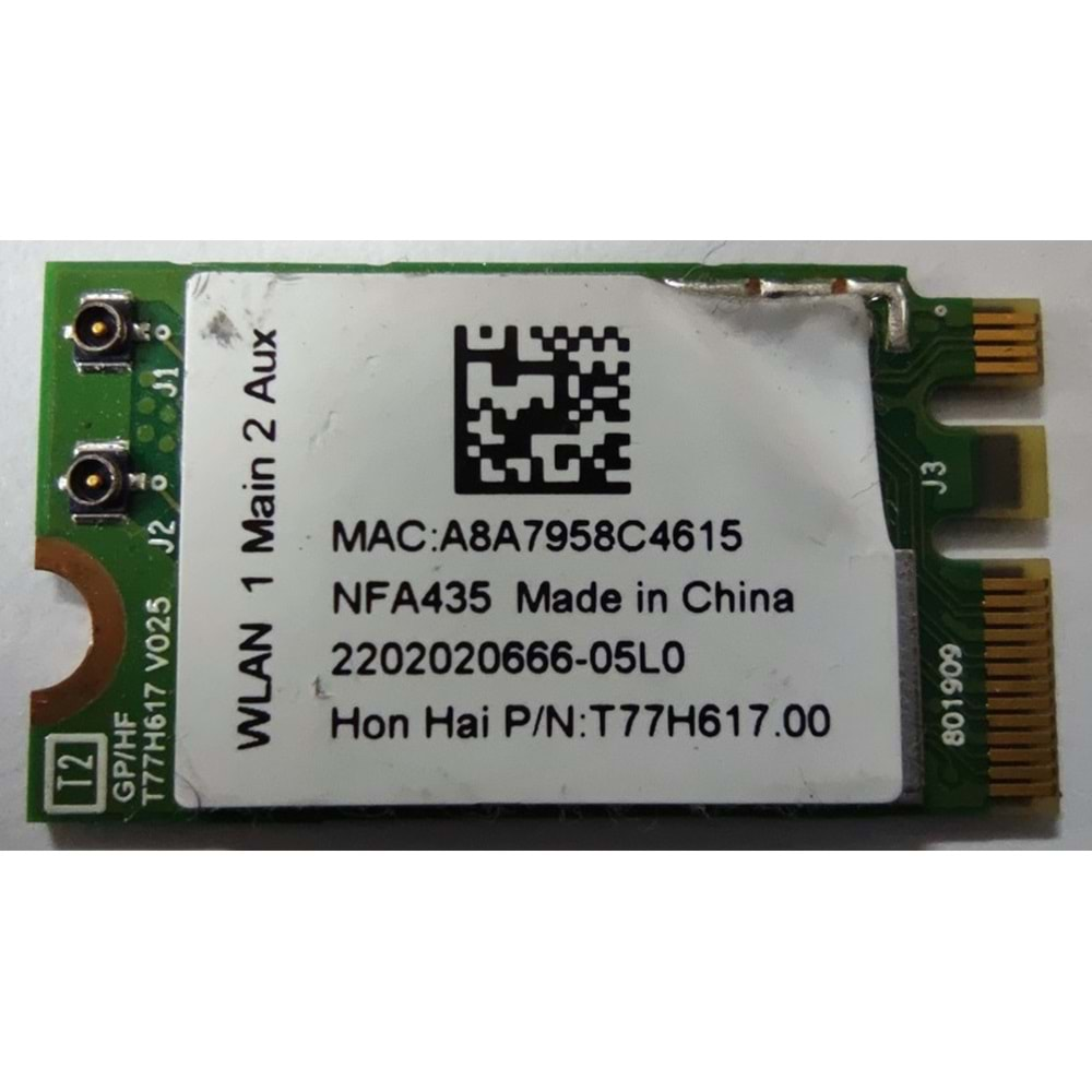 2.EL - Orjinal Acer Aspire N15Q1 E5-573G F5-571 E5-522 E5-573 E5-532 E5-574 Notebook Wifi Ağ Kartı - T77H617.00 Qualcomm Atheros QCNFA435 WiFi + Bluetooth 4.1