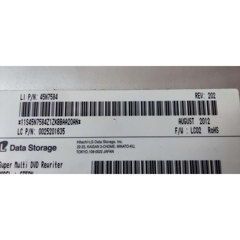 2.EL - Orjinal Lenovo İdeapad B590 Notebook Dvd Optik Okuyucu DVDRW - 45N7584