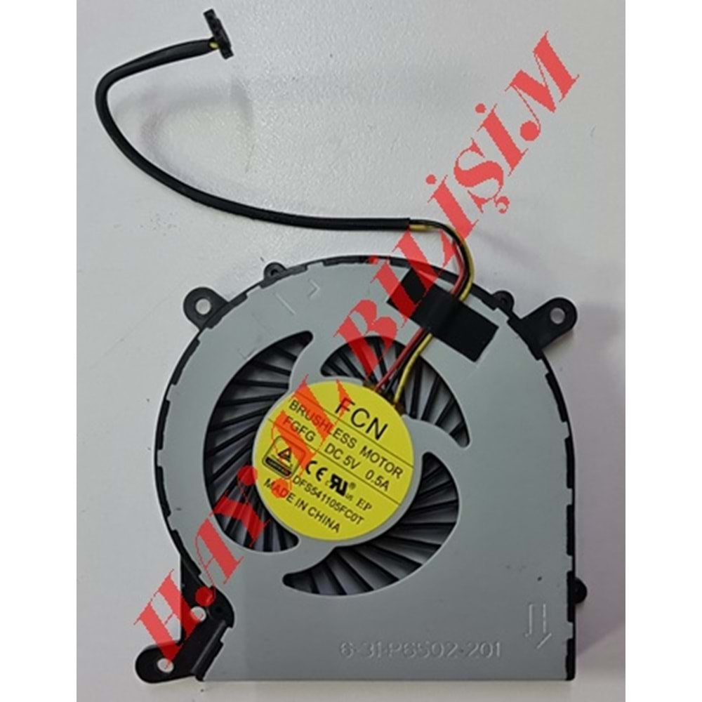 + HYL - Monster Tulpar T7 FCN DFS541105FC0T FGFG 6-31-P6502-201 3 Pin V.1 Notebook Ekran Kart (VGA) Fan