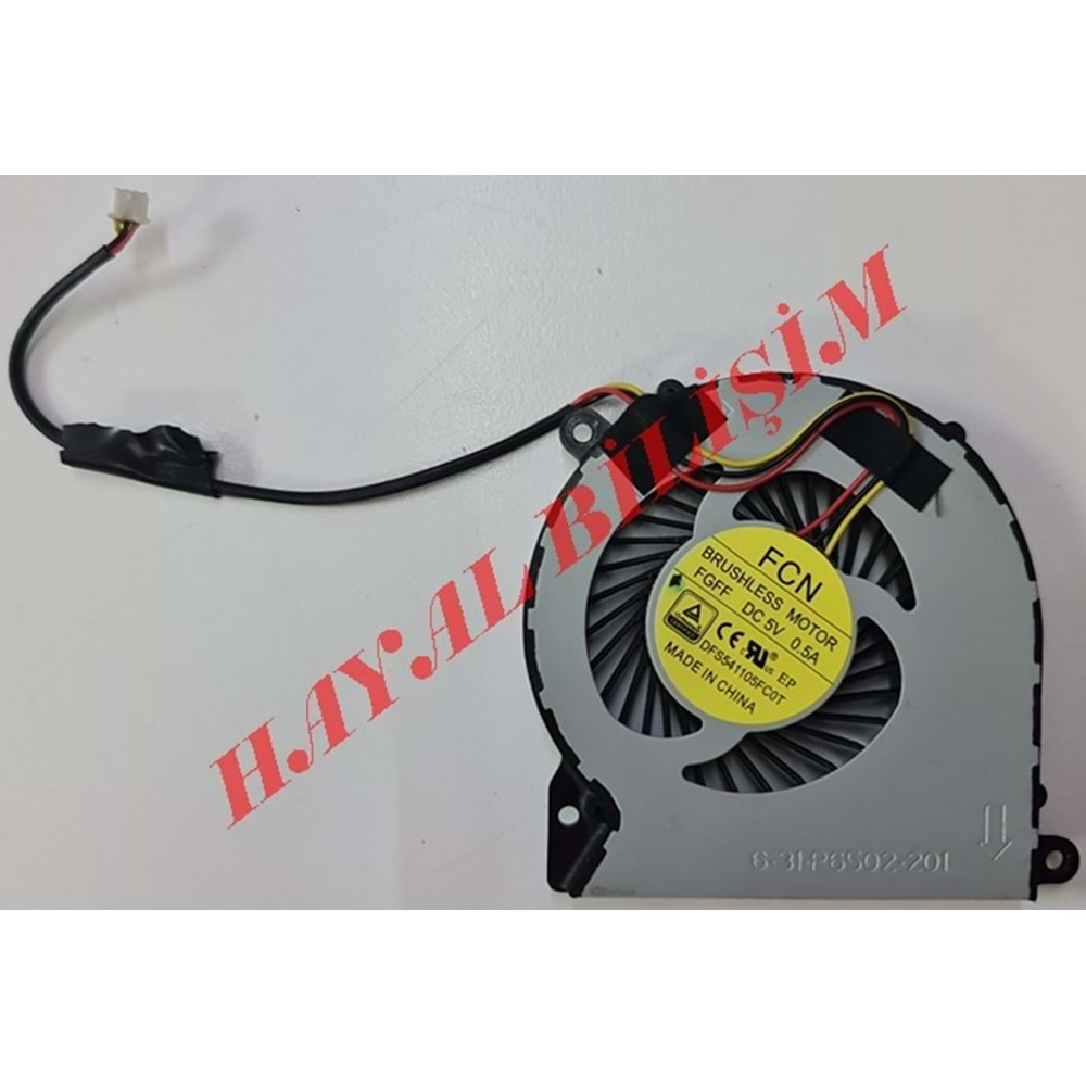 + HYL - Monster Tulpar T7 FCN DFS541105FC0T FGFF 6-31-P6502-201 3 Pin V.2 Notebook Ekran Kart (VGA) Fan