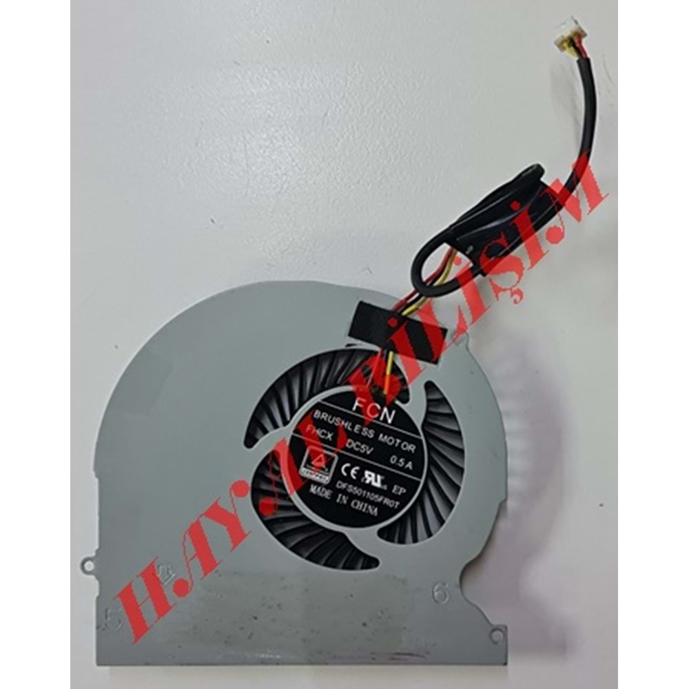 + HYL - Orjinal Monster Tulpar T7 FCN DFS501105FR0T FHCX 3 Pin Notebook Cpu İşlemci Fan