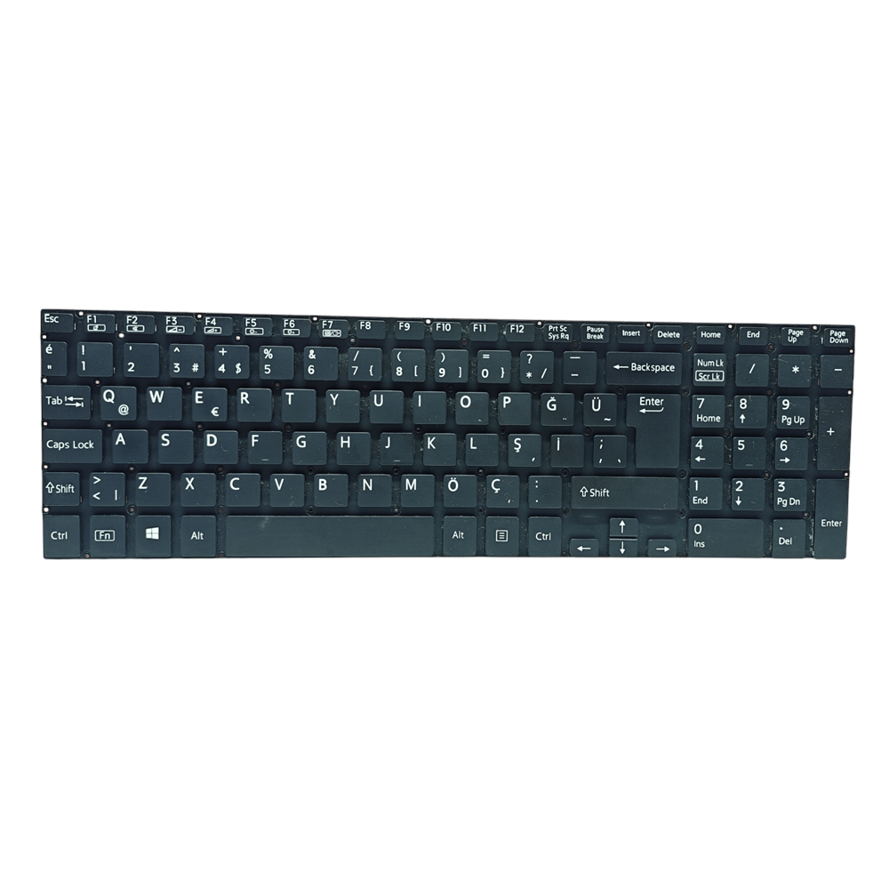 2.EL - Orjinal Sony Vaio Çerçevesiz Siyah SVF15 SVF-15 SVF152 SVF153 Fit 15A Serisi Notebook Klavye TuşTakımı Q-Türkçe