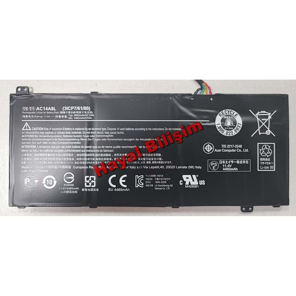 2.EL - Orjinal Acer Aspire VN7-571G VN7-791G Notebook Bataryası - AC14A8L