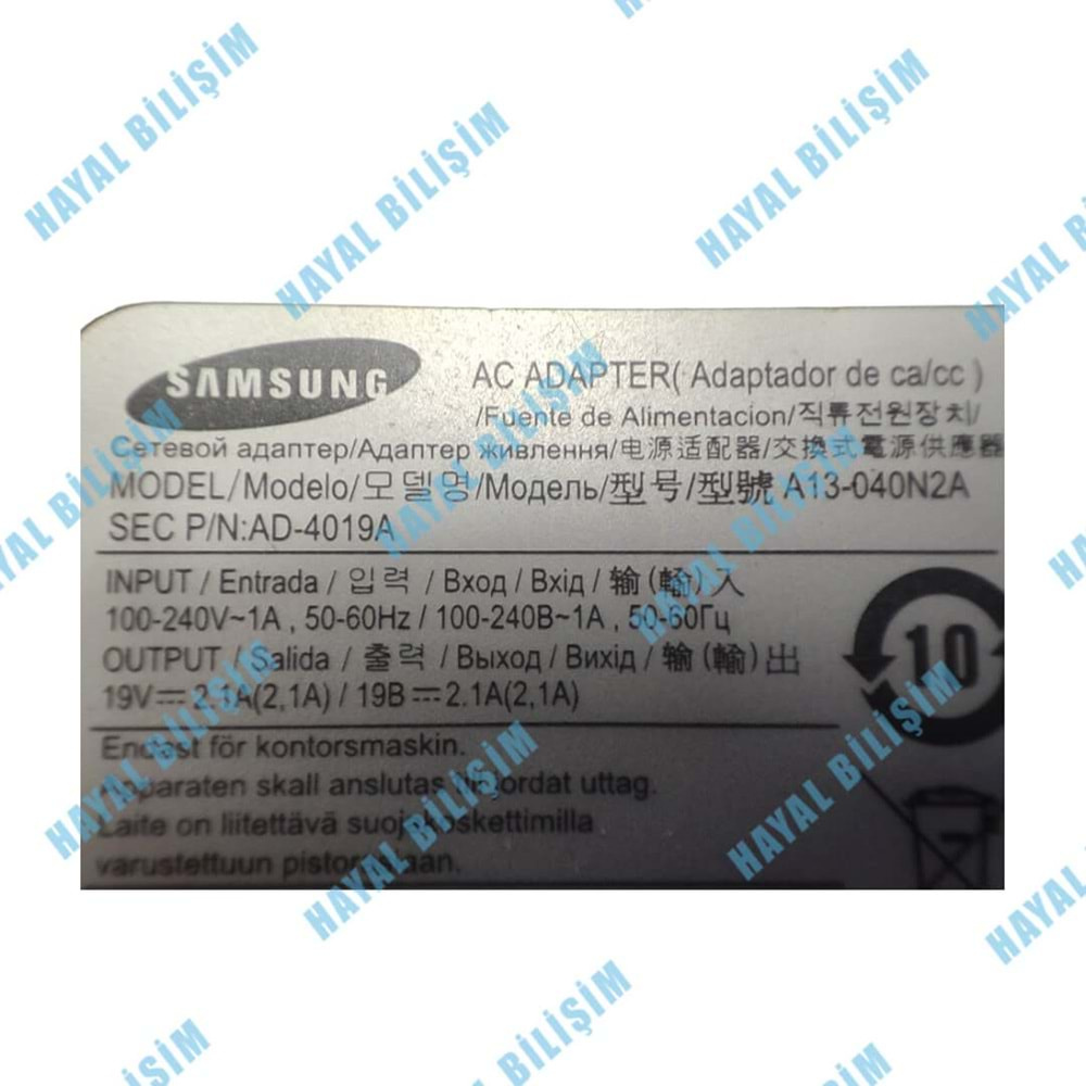 2.EL - Orjinal Samsung 19V 2.1A 3.0mm X 1.1mm Notebook Adaptör - A13-040N2A