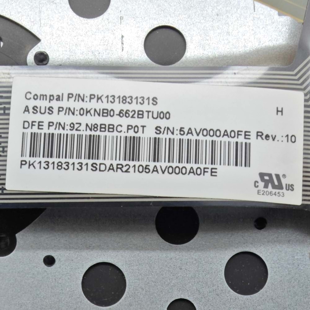 2.EL - Orjinal Asus N551 N551V N551VW N551J N551JW G551 G551J Gümüş Notebook Işıklı Klavyeli Üst Kasa